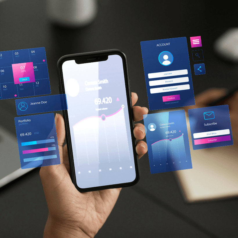 Ejemplo de app móvil con diseño moderno
